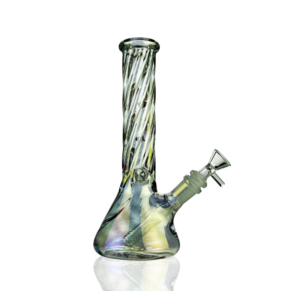 10" Twisted Mouth Beaker with Electroplated with 14mm Male Bowl