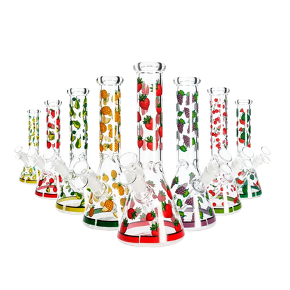 10" Fruit Printed Beaker with 14mm Male Bowl