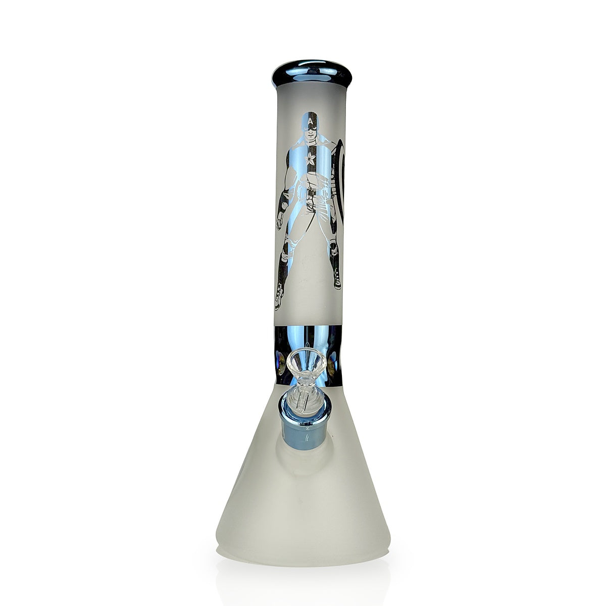 14" Frosted Beaker with 14mm Male Bowl