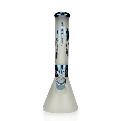 14" Frosted Beaker with 14mm Male Bowl