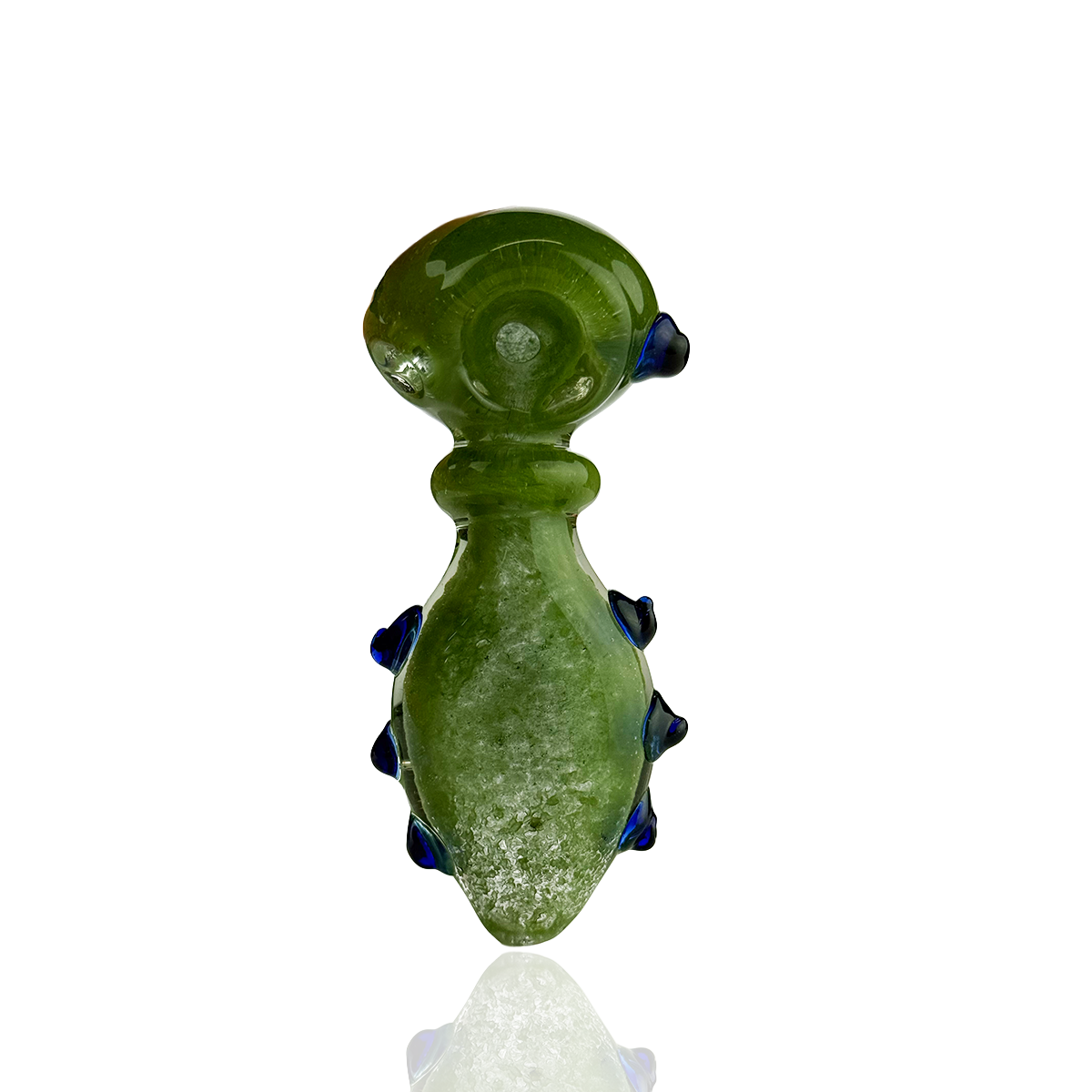 4" Hand Pipe Spoon Frit Glass Pressed