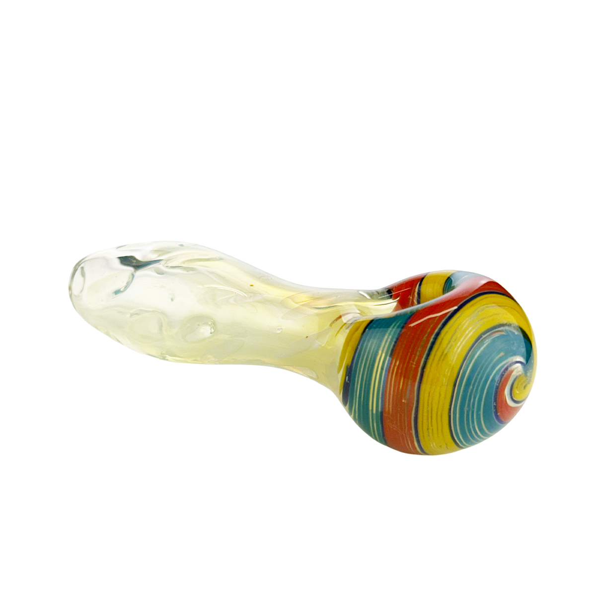 4.5" Hand Pipe Silver Fume Spiral Color Head
