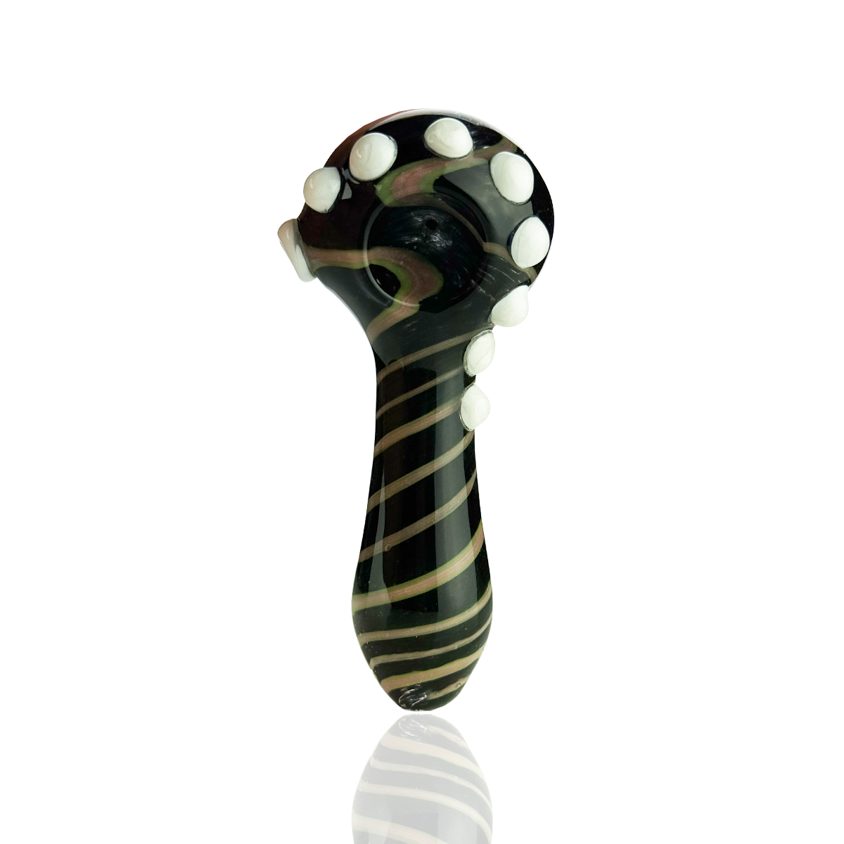 5" Hand Pipe Color Frit Glass Spiral Design