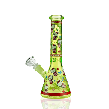 10" Beaker Color Tube Glass Bong with 14mm Male Bowl