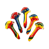 4.5" Hand Pipe Spoon Rasta Color Frit