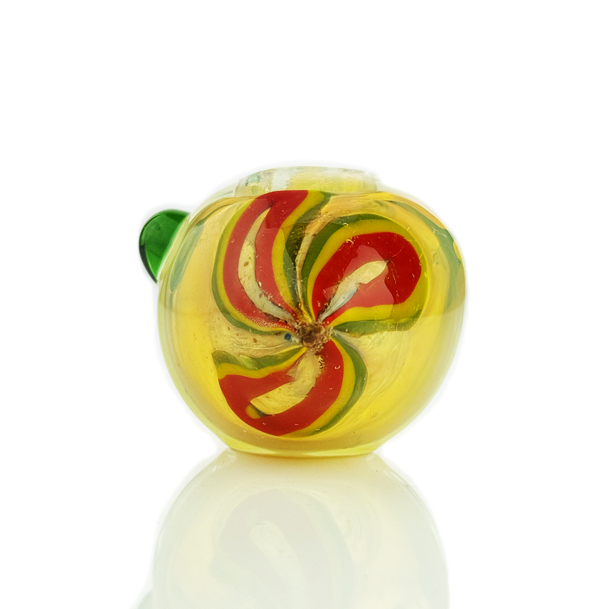 4.5" Sliver Fume Hand Pipe Spoon with Rasta Head Lines