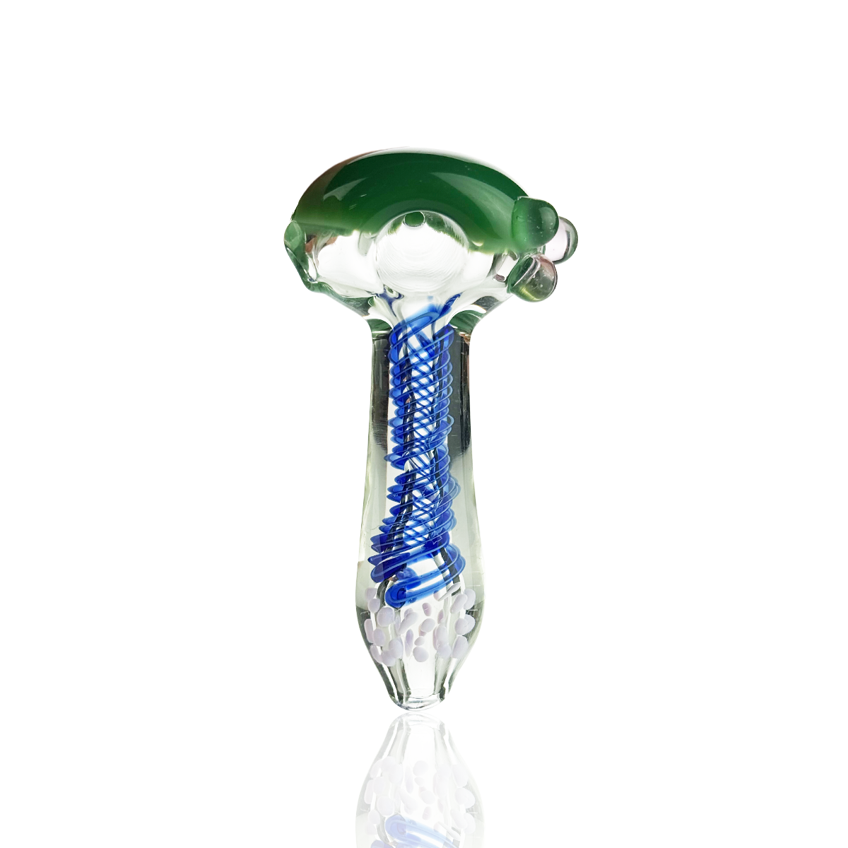 4.5" Hand Pipe Spoon Double Glass with Spiral Art