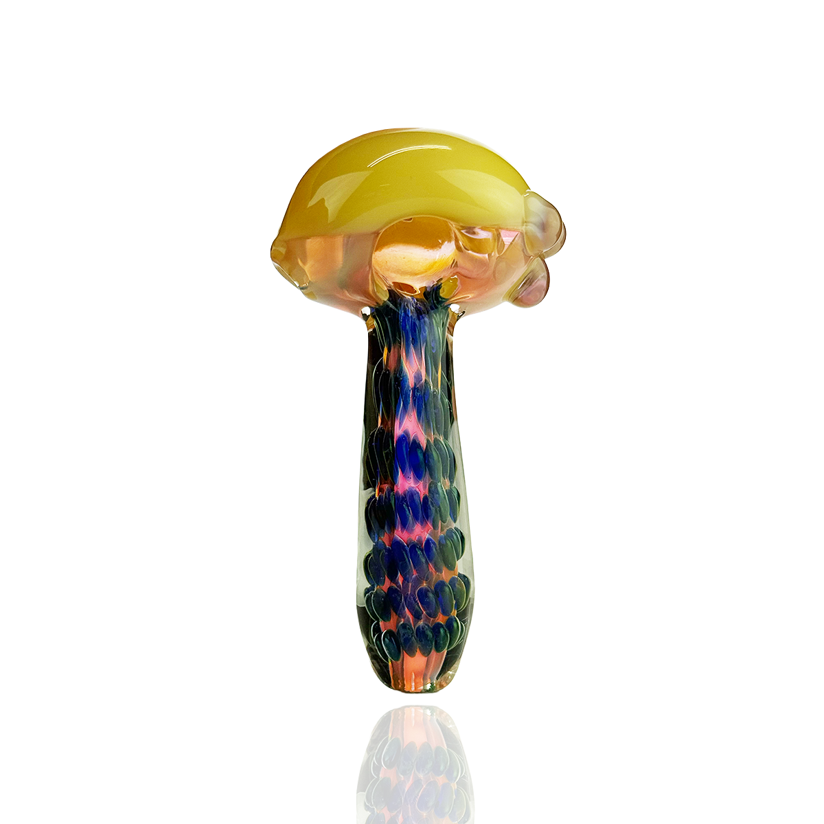 4.5" Gold Fume Bubble Trap Hand Pipe Spoon