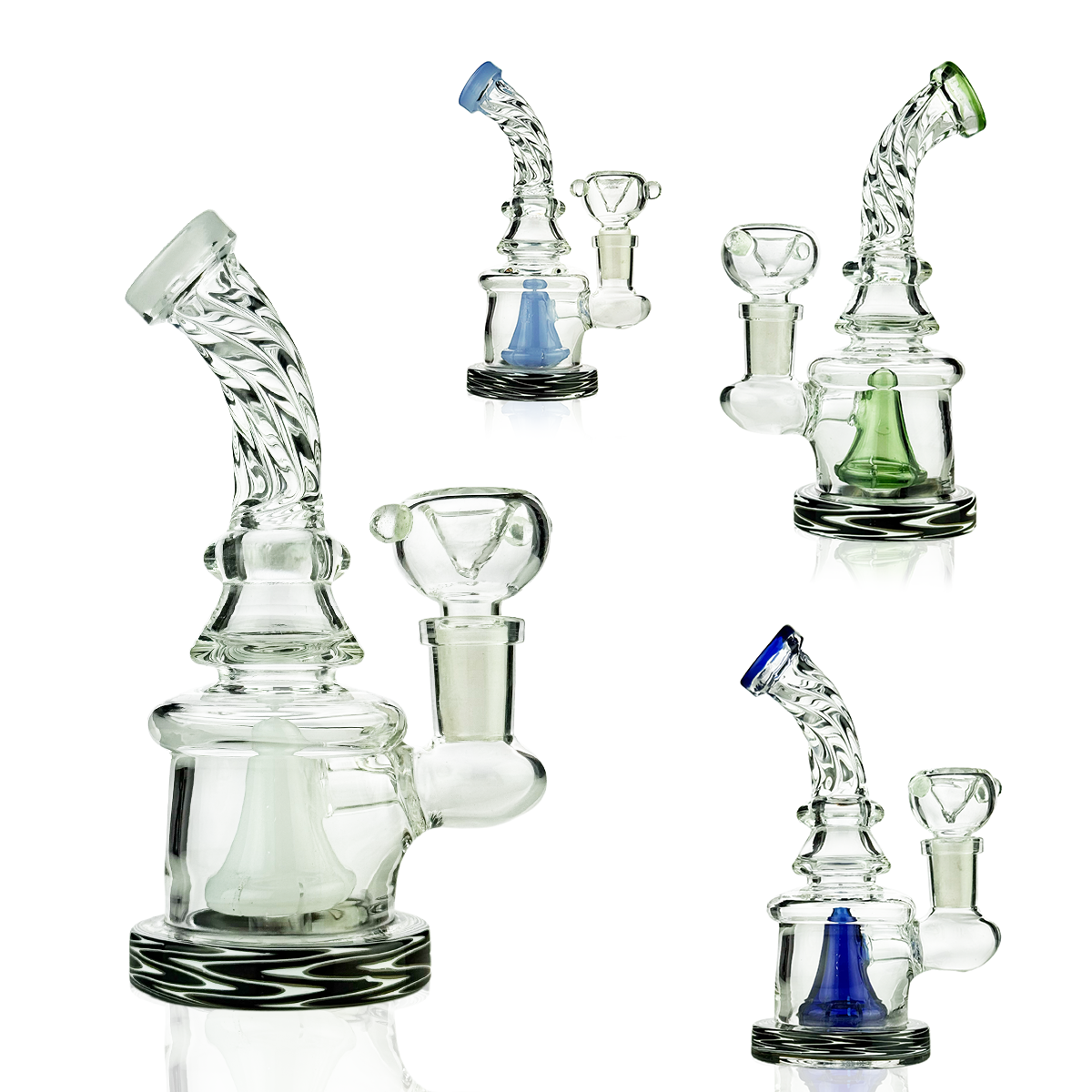 6" Water Pipe Rig | Twisted Neck | 14mm Male Bowl