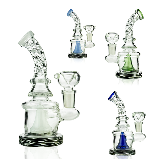 6" Water Pipe Rig | Twisted Neck | 14mm Male Bowl