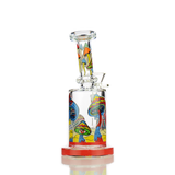 6" Water Pipe with Mushroom Stickers 14mm Male with 5mm Glass