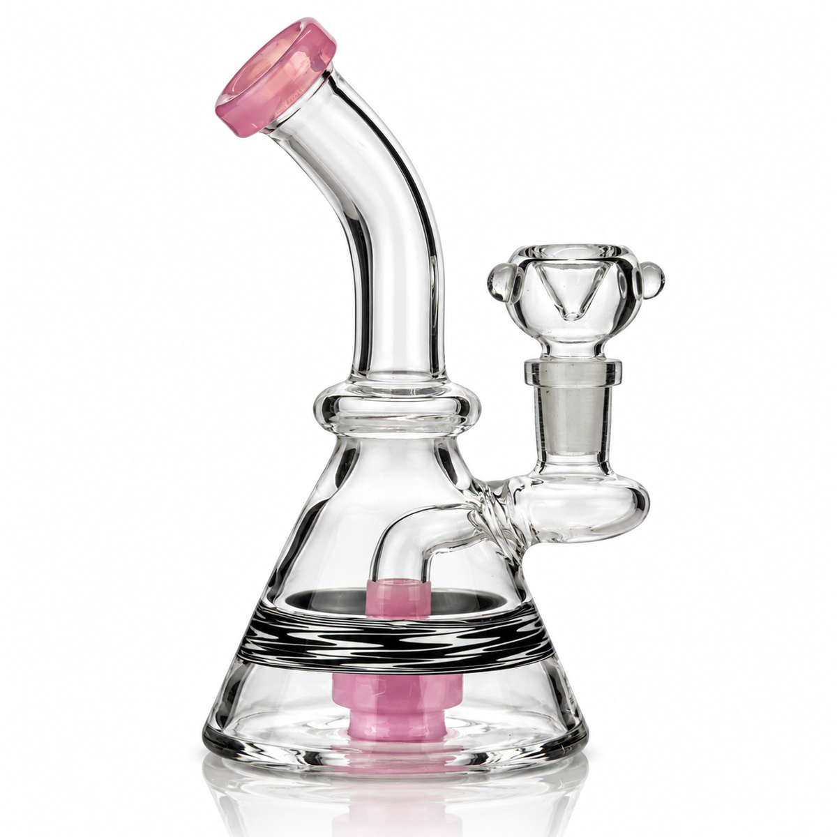 6" Beaker Bong Water Pipe with Slime Color and Shower, 14mm Male Bowl