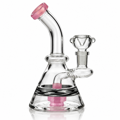 6" Beaker Bong Water Pipe with Slime Color and Shower, 14mm Male Bowl