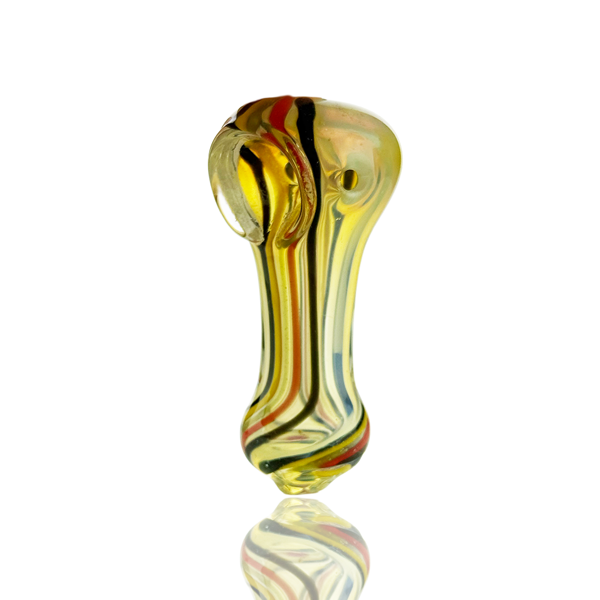 2.5" Hand Pipe Spoon Silver Fume Glass