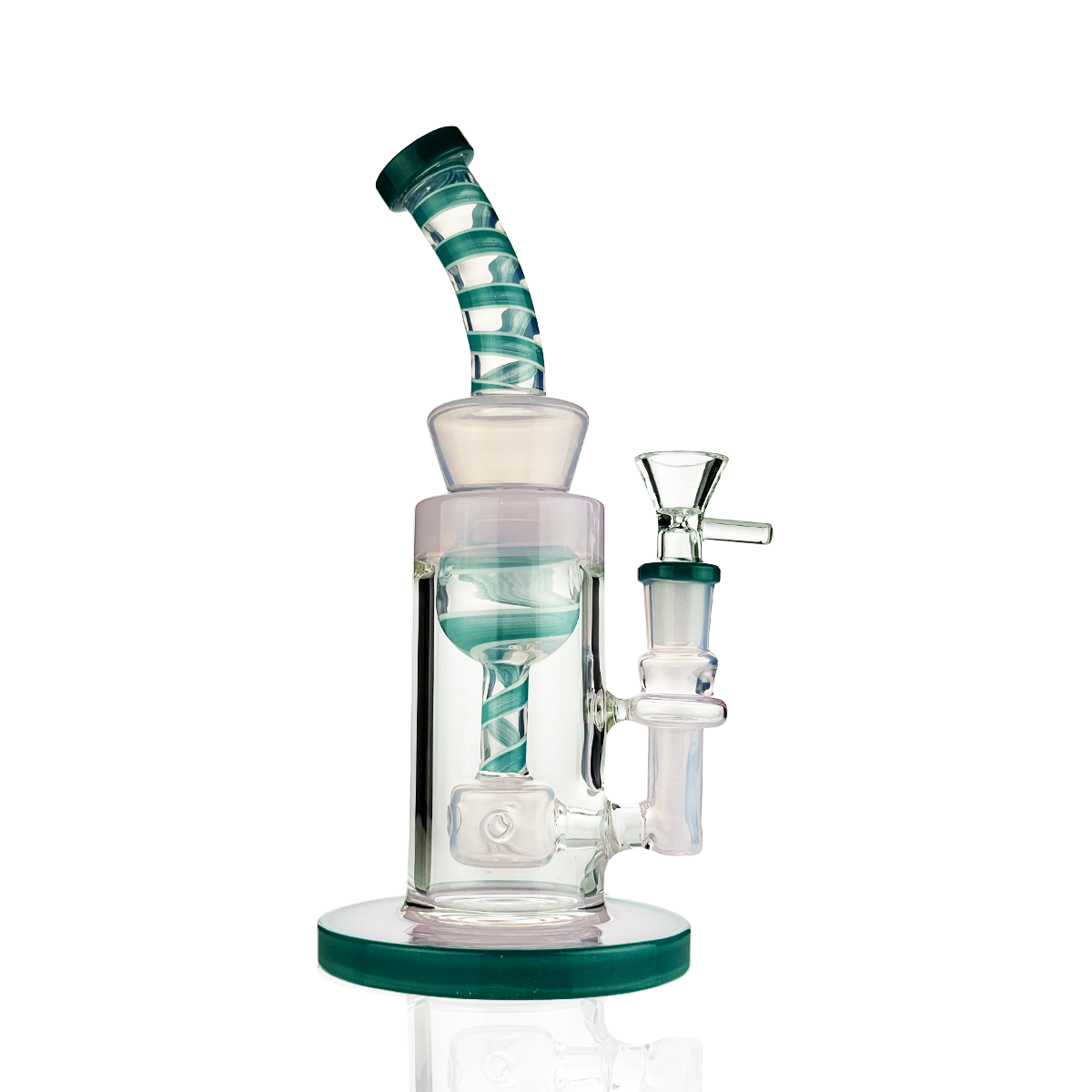 9" American Rod Color Glass Water Pipe | Shower Perc | 14mm Male Bowl