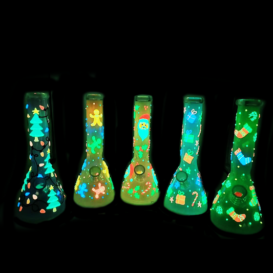 10" Christmas Beaker 3D Glow In The Dark