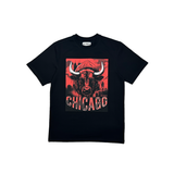 Chicago Half Sleeve Black T-shirt Printed - 93% Cotton 7% Elastic