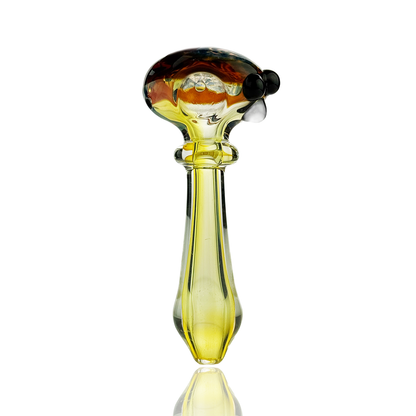 4.5" Silver Fume Glass with Black Frit Head Art
