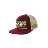 GOAT Embroidered Snapback Hat Corduroy and Mesh Back