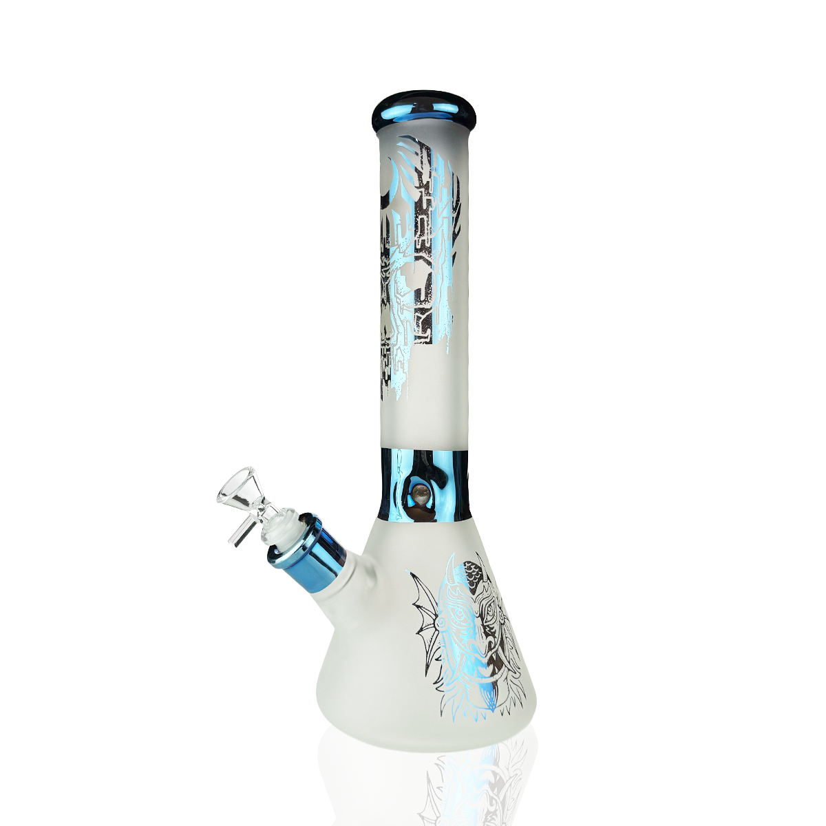 14-Inch Electroplated Glass Beaker Bong with 14mm Male Bowl