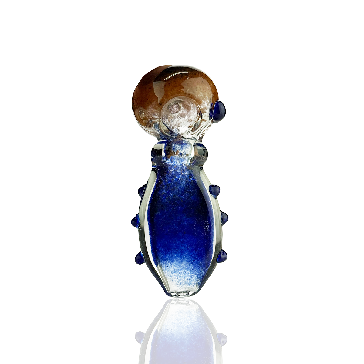 4" Hand Pipe Spoon Frit Glass Pressed