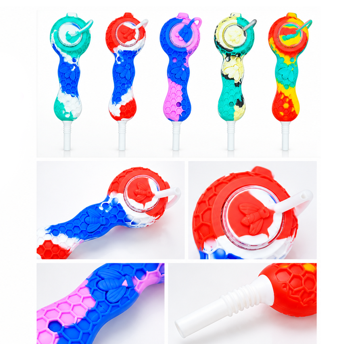 5-Inch Silicone Nectar Collector with 10mm Ceramic Tip