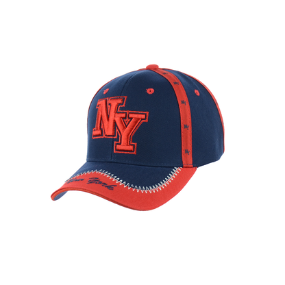 New York Baseball Embroidered Hat Velcro Back