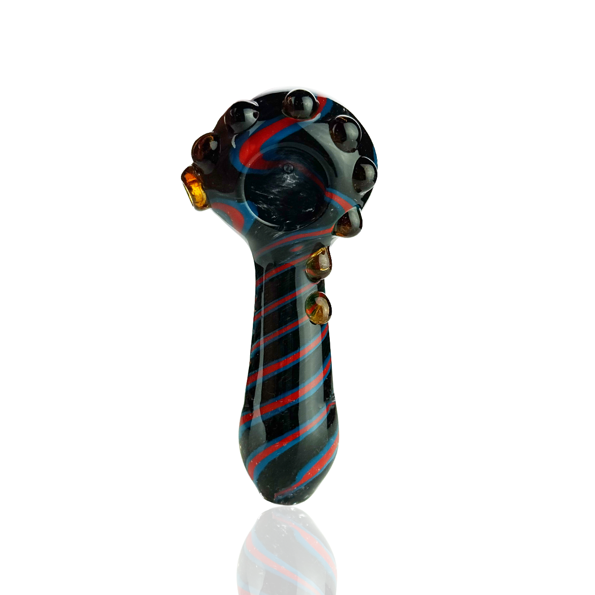 5" Hand Pipe Color Frit Glass Spiral Design