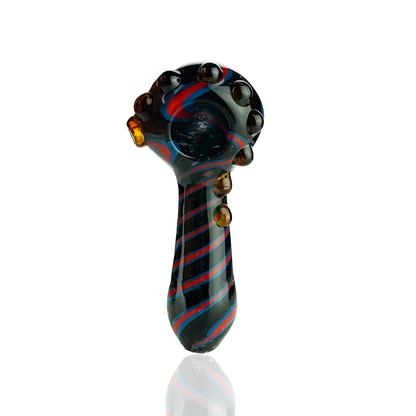 5" Hand Pipe Color Frit Glass Spiral Design
