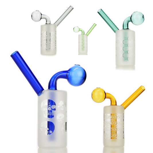 5" Frosted Glass Oil Burner Glass on Glass