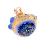 4.5" Flower Head Design Hand Pipe Gold Fume Glass