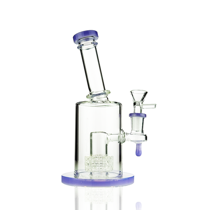 8" Round Shower Water Pipe | Tilt Neck | 14mm Male Bowl