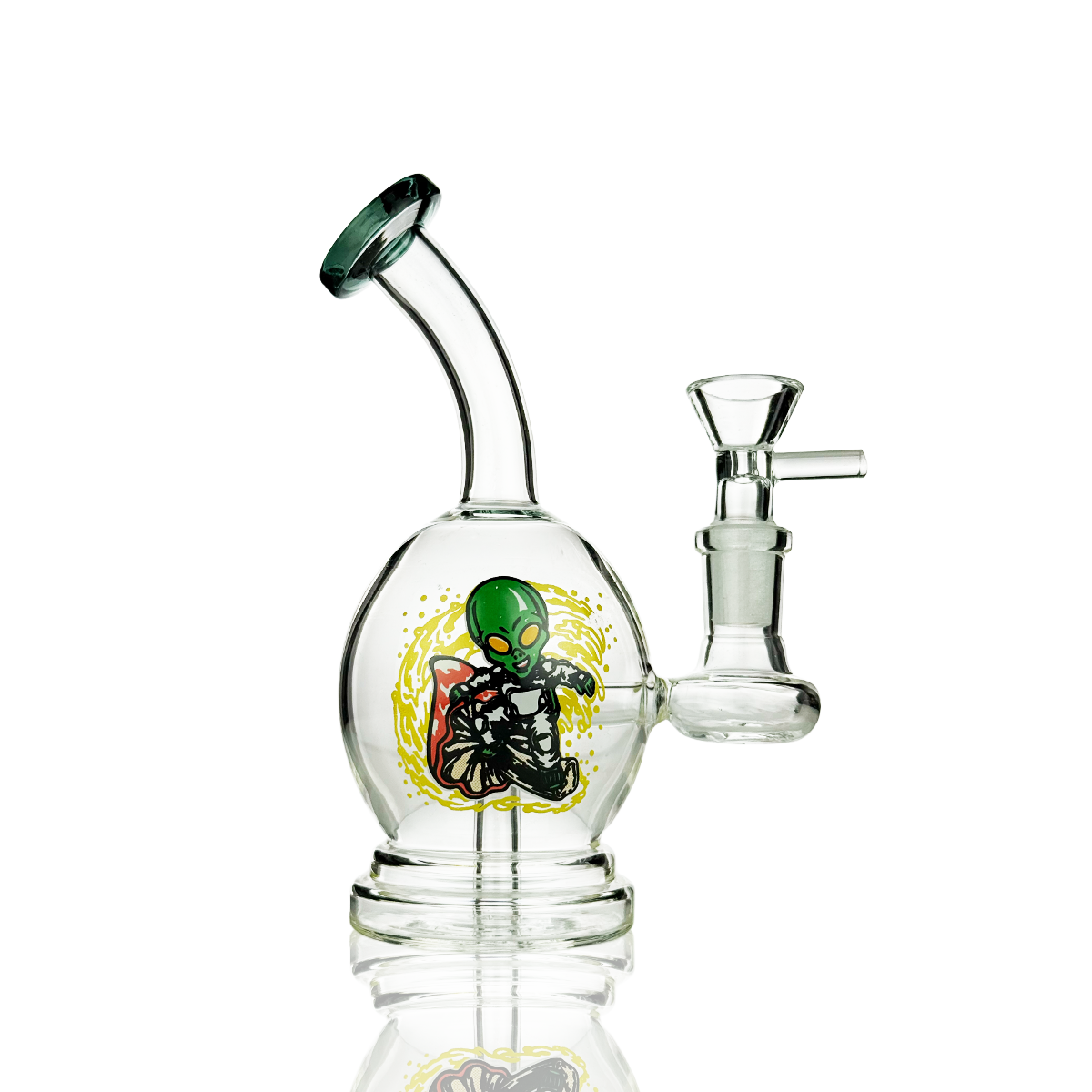 6" Sphere Water Pipe with Sticker and 14mm Male Bowl