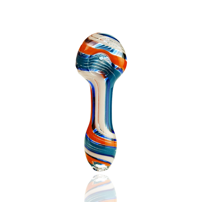 4" Color Twister Glass Spoon Hand Pipe