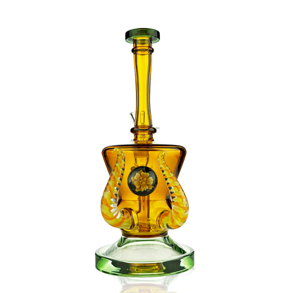 10" Double Horn Water Pipe | Locket Design | 14mm Male Bowl
