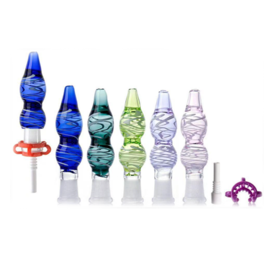 5" Glass Wig Wag Nectar Collector with 10mm Ceramic Nail