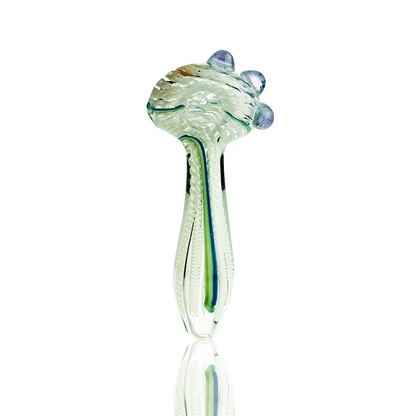 4.5" Hand Pipe Spoon with White Twisting Art