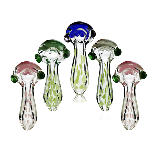 4" Hand Pipe Spoon Slime Dot with Double Glass