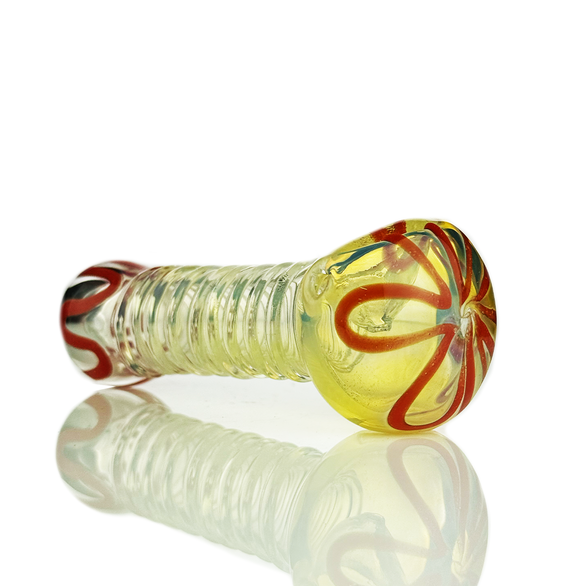 4.5" Silver Fume Glass with Spiral Glass Design
