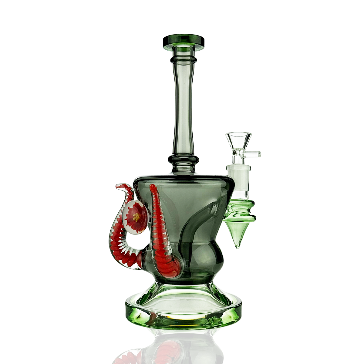 10" Double Horn Water Pipe | Locket Design | 14mm Male Bowl
