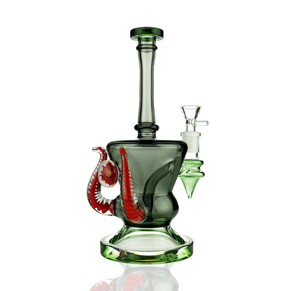 10" Double Horn Water Pipe | Locket Design | 14mm Male Bowl