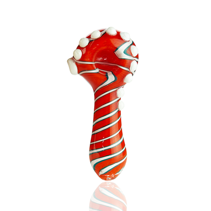 5" Hand Pipe Color Frit Glass Spiral Design