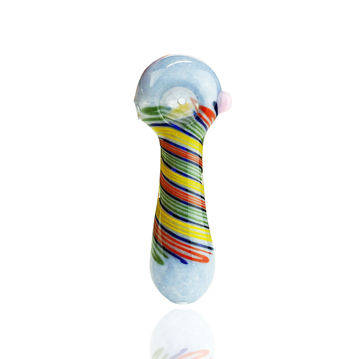 4.5" Hand Pipe Spoon Frit Glass Spiral Design