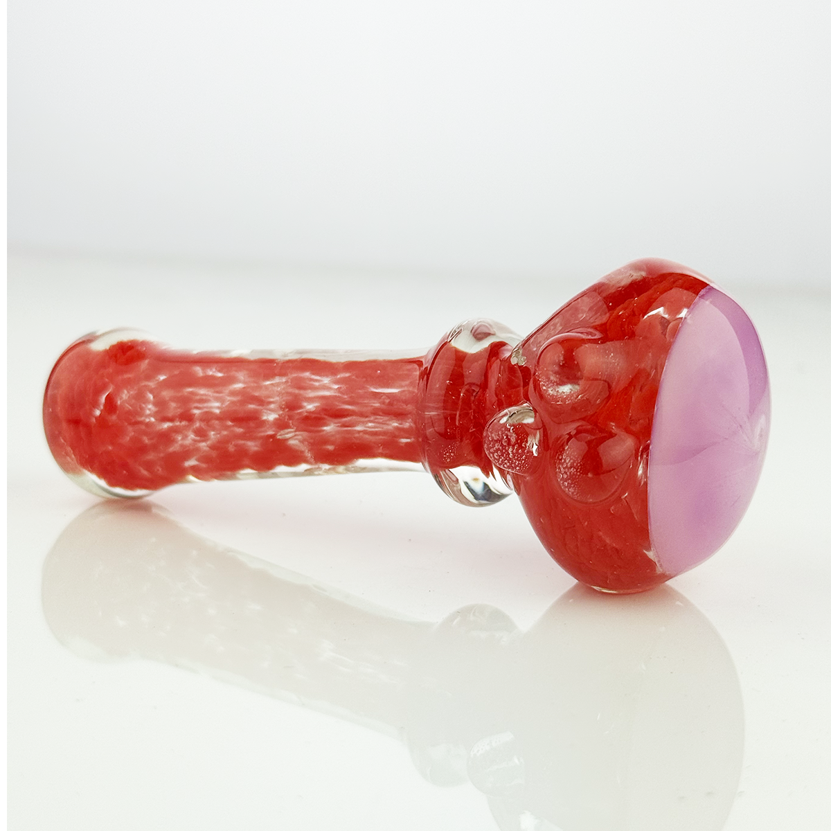 4" Color Frit Glass with Color Tube Head Hand Pipe Spoon