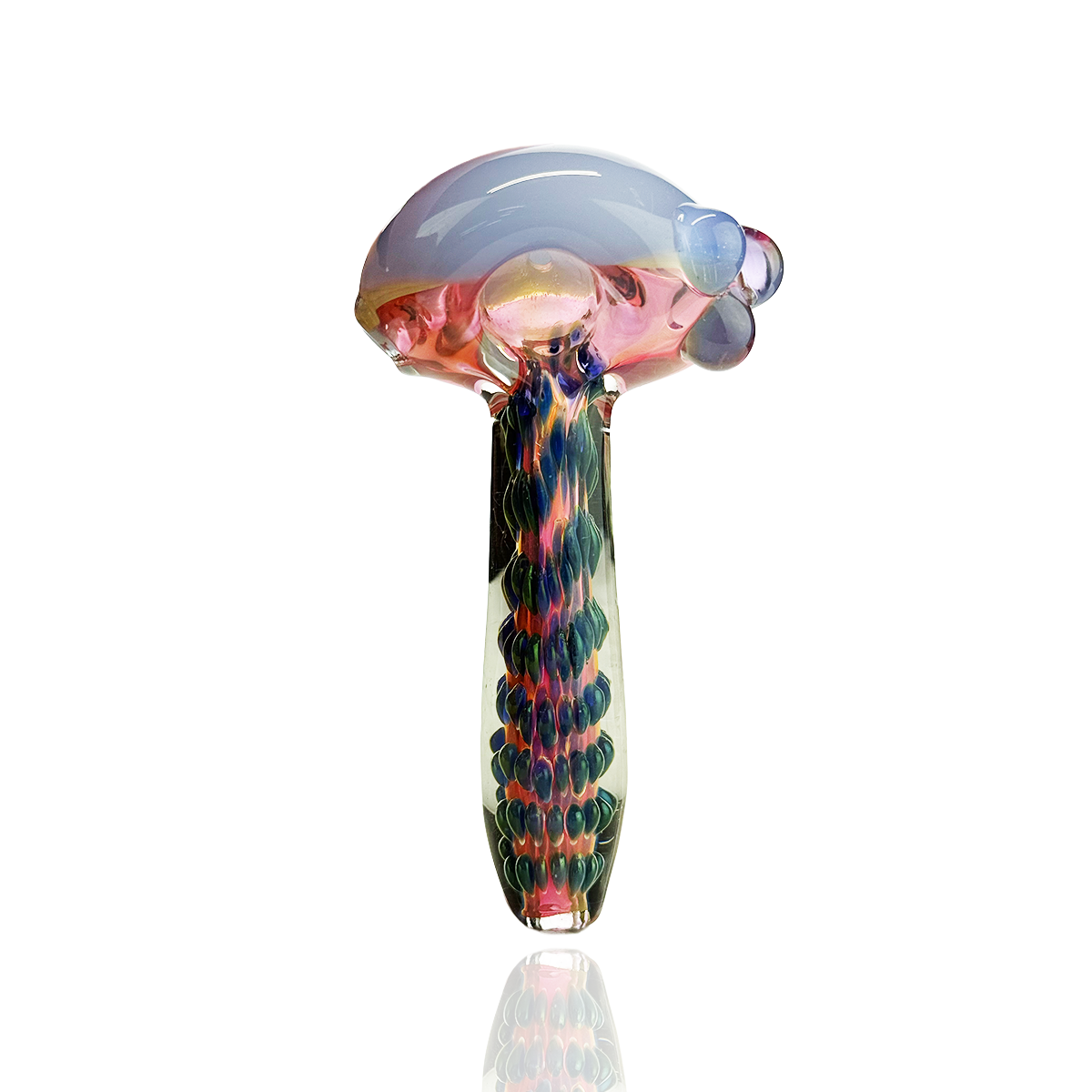 4.5" Gold Fume Bubble Trap Hand Pipe Spoon