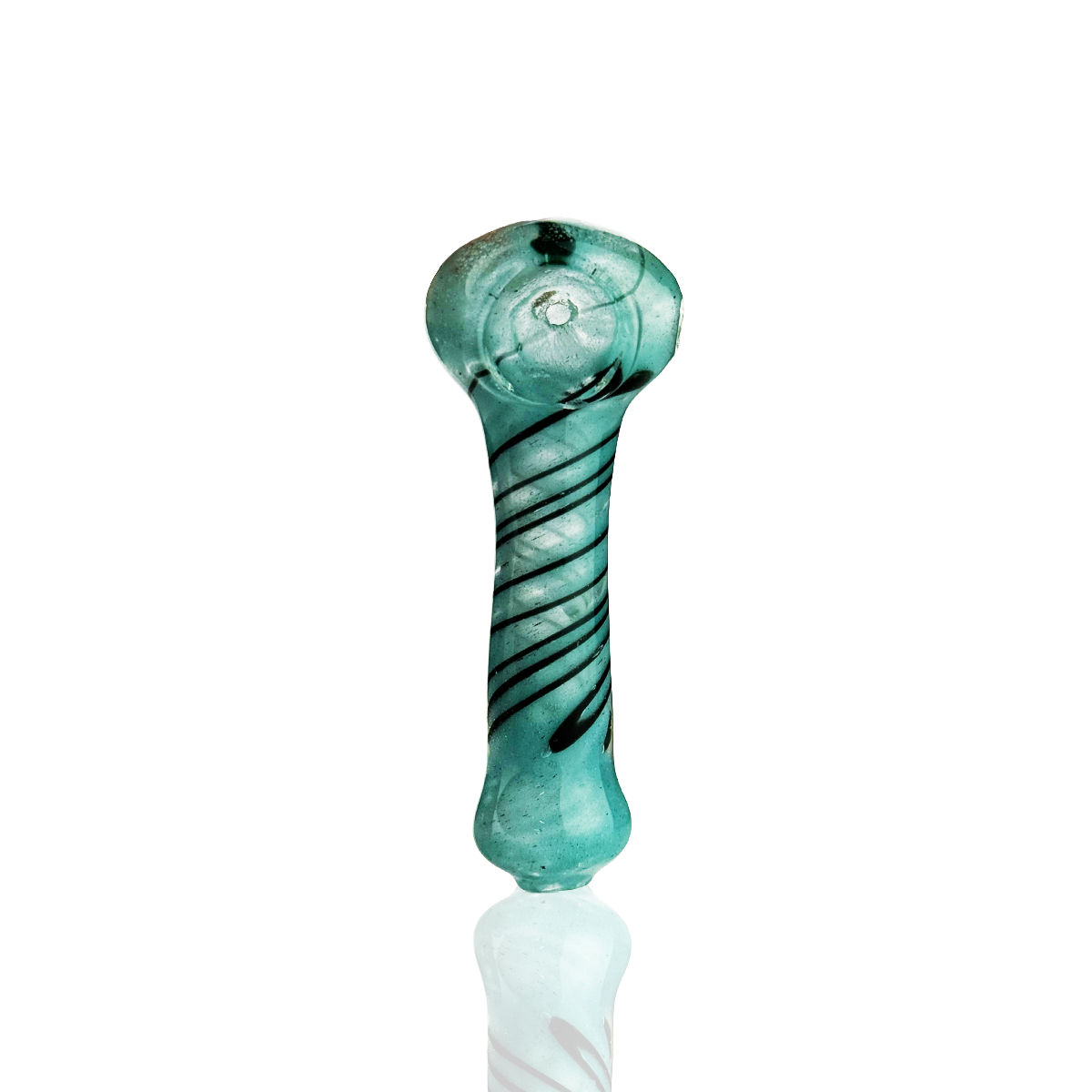 3" Frit Glass Hand Pipe Spoon Spiral Design