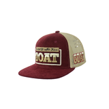 GOAT Embroidered Snapback Hat Corduroy and Mesh Back