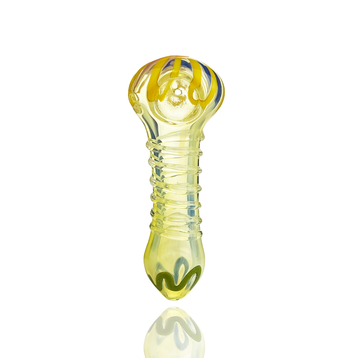 4.5" Silver Fume Glass with Spiral Glass Design