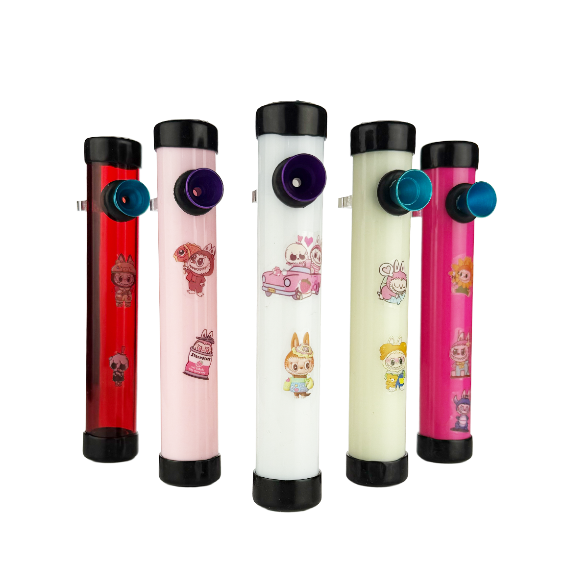 6" Acrylic Steam Roller Hand Pipe Labubu Design