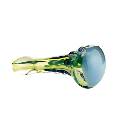 4.5" Silver Fume Glass Hand Pipe Spoon